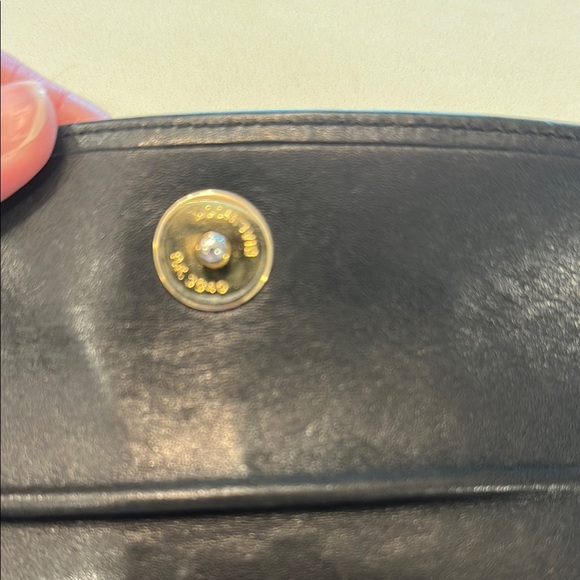 Coach Black Leather Wallet Card Checkbook Snap Clutch Coins VINTAGE - Picture 4 of 13